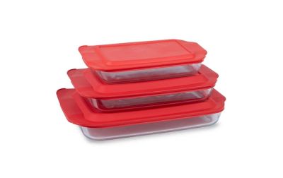 3PCS SET GLASS BAKEWARE RECT.