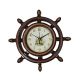 BROWN 37CM HELM WALL CLOCK