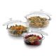 CRISA PYROREY 3PC CASSEROLE